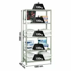 BAUHAUS Simonrack Comfort Metallregal L X B X H: 40 X 100 X 200 Cm, Traglast: 100 Kg/Boden, Anzahl Böden: 5 Stk., Schrauben, Grau -Angebote Fliesen Verkäufe 12 8445