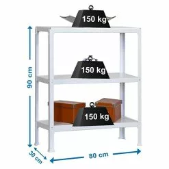 BAUHAUS Simonrack Homeclick Metallregal Mini L X B X H: 30 X 80 X 90 Cm, Traglast: 150 Kg/Boden, Anzahl Böden: 3 Stk., Weiß -Angebote Fliesen Verkäufe 12 8492