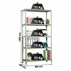 BAUHAUS Simonrack Simonclassic Metallregal Advantage L X B X H: 40 X 90 X 180 Cm, Traglast: 75 Kg/Boden, Anzahl Böden: 5 Stk., Schrauben, Grau -Angebote Fliesen Verkäufe 12 8565