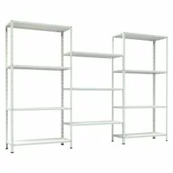 BAUHAUS TKT Metallregal L X B X H: 30 X 225 X 150 Cm, Traglast: 30 Kg/Boden, Anzahl Böden: 11 Stk., Schrauben, Weiß