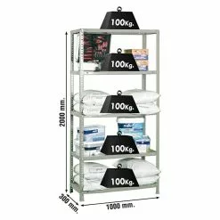 BAUHAUS Simonrack Comfort Metallregal L X B X H: 30 X 100 X 200 Cm, Traglast: 100 Kg/Boden, Anzahl Böden: 5 Stk., Schrauben, Grau -Angebote Fliesen Verkäufe 12 8572