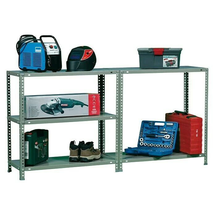 BAUHAUS Simonrack Simonclassic Metallregal Advantage Plus L X B X H: 40 X 100 X 200 Cm, Traglast: 75 Kg/Boden, Anzahl Böden: 5 Stk., Schrauben, Grau 3 BAUHAUS Simonrack Simonclassic Metallregal Advantage Plus L X B X H: 40 X 100 X 200 Cm, Traglast: 75 Kg/Boden, Anzahl Böden: 5 Stk., Schrauben, Grau – Bild 3