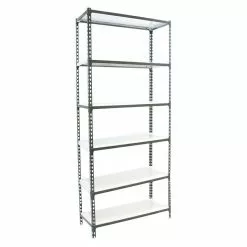 BAUHAUS Simonrack Simonclick Metallregal L X B X H: 30 X 90 X 250 Cm, Traglast: 180 Kg/Boden, Anzahl Böden: 6 Stk., Stecken, Anthrazit/Weiß