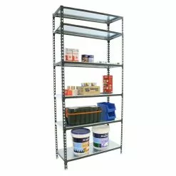 BAUHAUS Simonrack Simonclick Metallregal L X B X H: 30 X 90 X 250 Cm, Traglast: 180 Kg/Boden, Anzahl Böden: 6 Stk., Stecken, Anthrazit/Weiß -Angebote Fliesen Verkäufe 12 8592