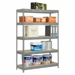 BAUHAUS Simonrack Bricoforte Metall-Schwerlastregal L X B X H: 60 X 100 X 200 Cm, Traglast: 300 Kg/Boden, Anzahl Böden: 5, Silber, Material Boden: Holz