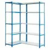BAUHAUS Simonrack Simonclick Metall-Eckregal Simoncorner L X B X H: 40 X 100 X 180 Cm, Traglast: 80 Kg/Boden, Anzahl Böden: 10 Stk., Stecken, Blau/Weiß